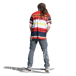 cut out man riding a skateboard