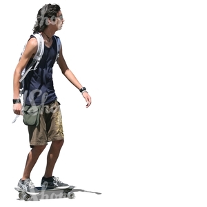 cut out man riding a skateboard