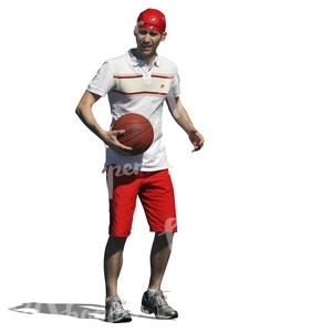 cut out man with a basketball
