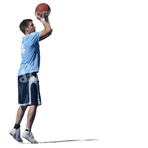 cut out man playing basketball