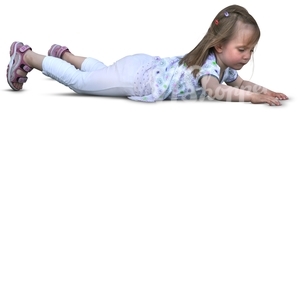cut out girl lying on the ground