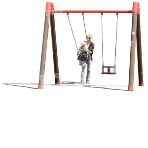cut out woman playing with her child 