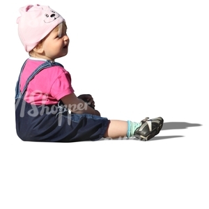 cut out small girl sitting