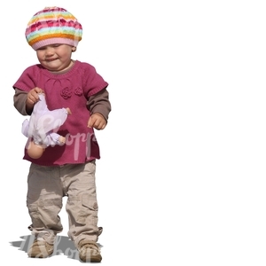 cut out small girl standing