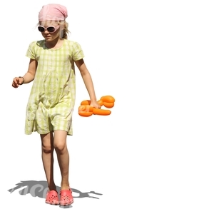 cut out girl in a summer dress walking
