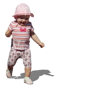 cut out smiling toddler walking