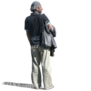 cut out black man with a hat standing