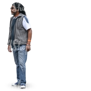 cut out black man standing