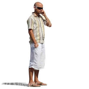 cut out man standing and talking on the phone
