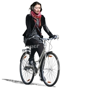 cut out woman riding a bike