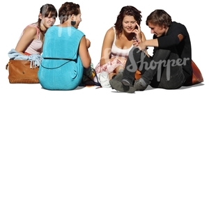 four people sitting on the ground
