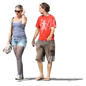 couple walking and talking