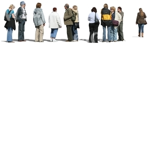 eleven cut out people standing