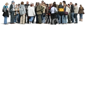 cut out crowd of people standing together