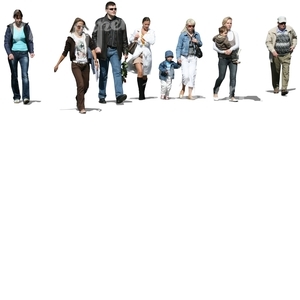 cut out nine people walking