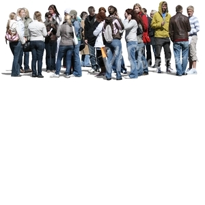 cut out people standing in a large group