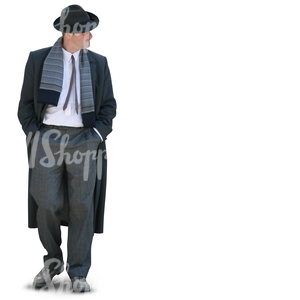 cut out man in old-fashioned outfit