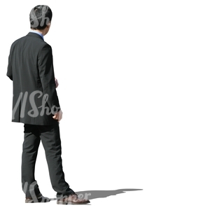 cut out asian businessman standing