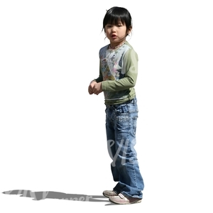 cut out asian girl standing