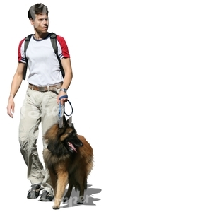 man walking with a big dog
