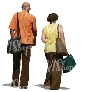 elderly couple doing some shopping