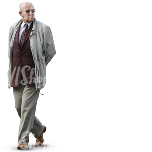 elderly man in a suit and coat