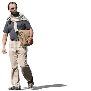 man with a beard walking