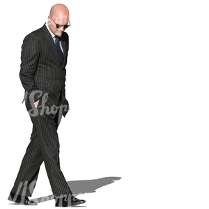 businessman in a striped suit walking