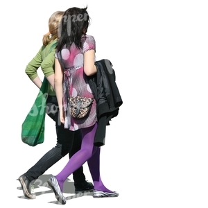 two teenage girls walking