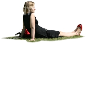 woman lying on the grass
