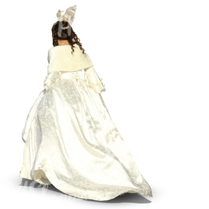 woman in a white historic costume