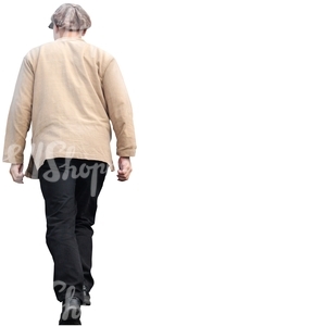 man walking up the stairs