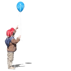 young boy with a red cap and a balloon