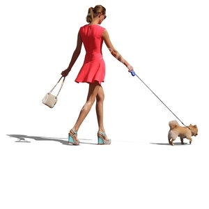 fancy woman with a dog