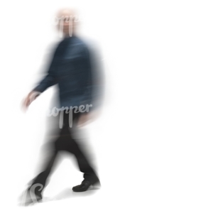 motion blur image of a man walking