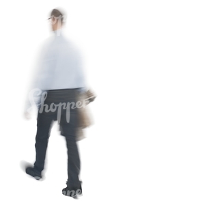 motion blur image of a man walking