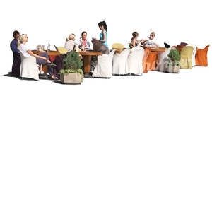 people sitting in a street cafe