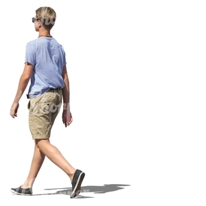 young man walking on the street