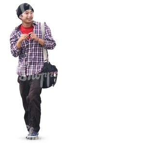 asian man with headphones