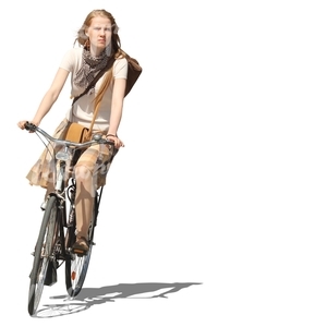 woman riding a bike in summer