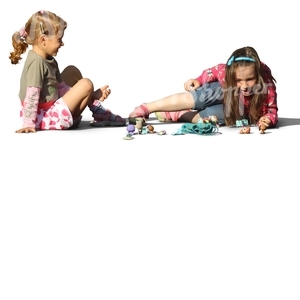 two girls playing