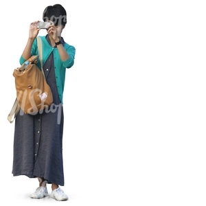 asian woman taking a picture