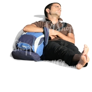 young man relaxing in sunshine