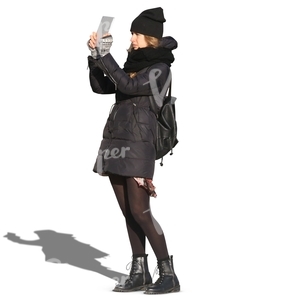 woman standing and taking a picture