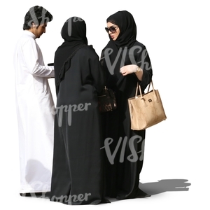 three muslims standing and talking
