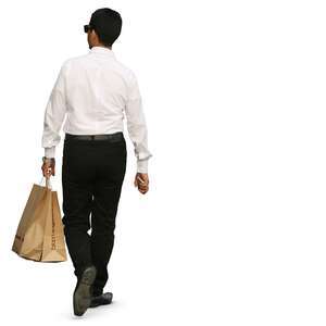 businessman with shopping bags walking