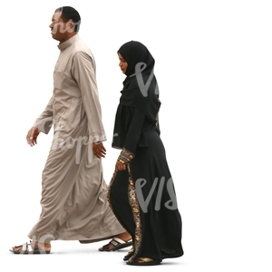 muslim couple walking