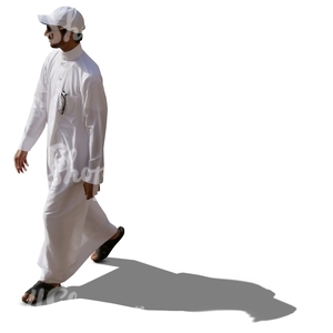 arab man in a thobe walking