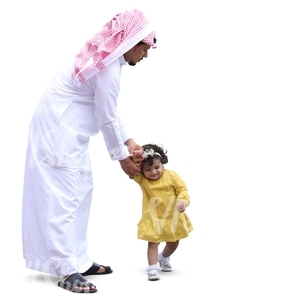arab man playing with her daughter