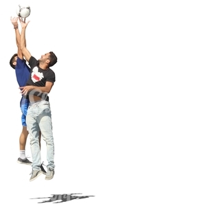 two men playing basketball